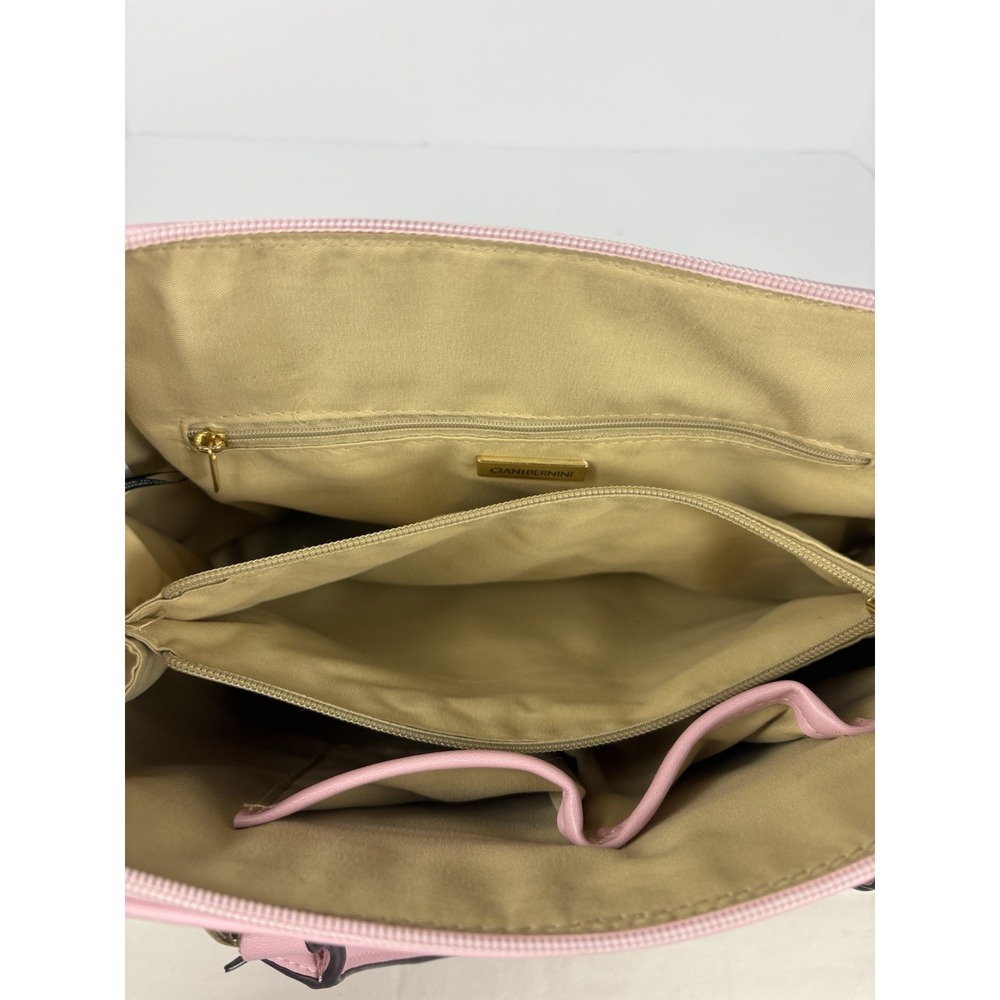 Giani Bernini Pink Signature Debossed Dome Satchel Hand Purse And Shoulder Strap - Picture 12 of 14
